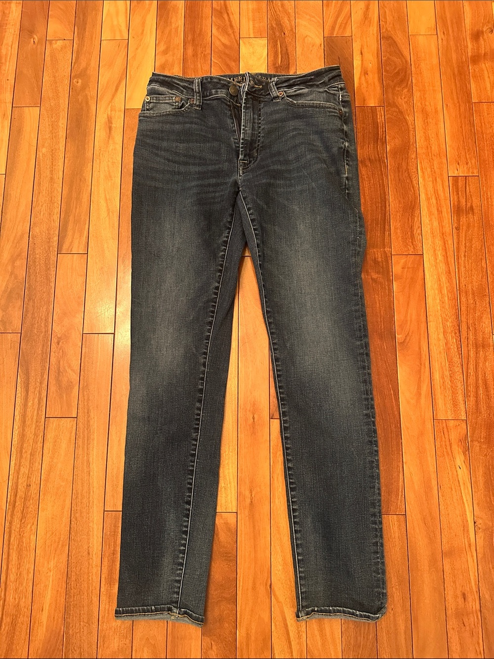 American Eagle Outfitters Men’s Slim Straight Jeans in Dark Blue Wash